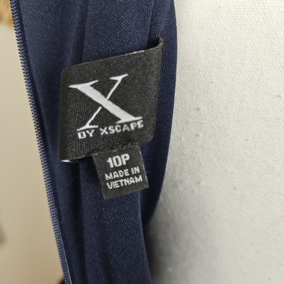 XSCAPE  Petite Solid & Floral High-Low Gown Dress Size 10P Formal Wedding Party - Picture 12 of 13